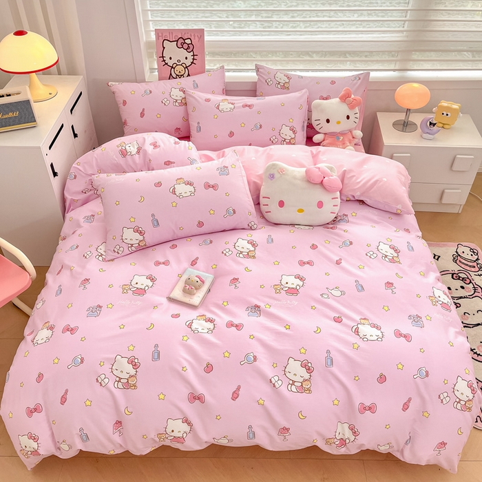 91家纺网 家纺一手货源 找家纺 暮思家居 2025新款正版授权三丽鸥全棉纯棉四件套系列-第三批 美美凯蒂