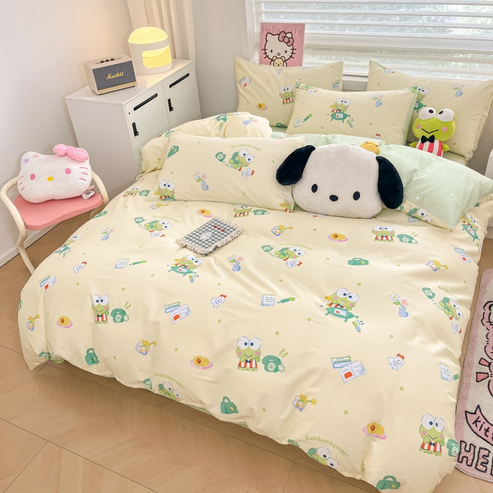 91家纺网 家纺一手货源 找家纺 暮思家居 2025新款正版授权三丽鸥全棉纯棉四件套系列-第三批 萌萌大眼蛙