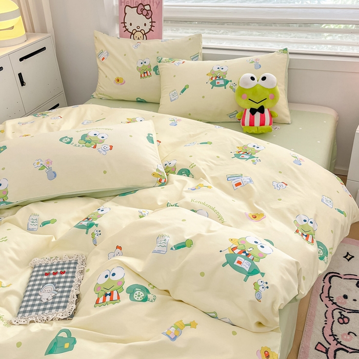 91家纺网 家纺一手货源 找家纺 暮思家居 2025新款正版授权三丽鸥全棉纯棉四件套系列-第三批 萌萌大眼蛙