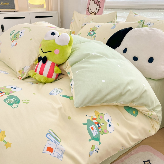 91家纺网 家纺一手货源 找家纺 暮思家居 2025新款正版授权三丽鸥全棉纯棉四件套系列-第三批 萌萌大眼蛙