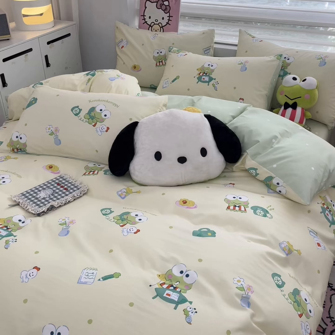 91家纺网 家纺一手货源 找家纺 暮思家居 2025新款正版授权三丽鸥全棉纯棉四件套系列-第三批 萌萌大眼蛙
