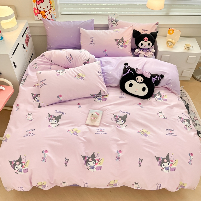 91家纺网 家纺一手货源 找家纺 暮思家居 2025新款正版授权三丽鸥全棉纯棉四件套系列-第三批 梦幻库洛米