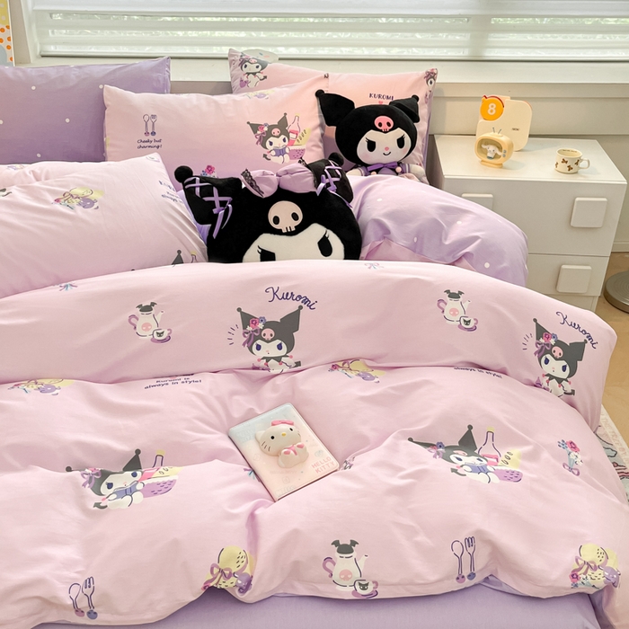 91家纺网 家纺一手货源 找家纺 暮思家居 2025新款正版授权三丽鸥全棉纯棉四件套系列-第三批 梦幻库洛米