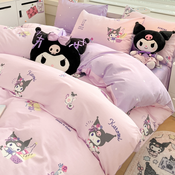 91家纺网 家纺一手货源 找家纺 暮思家居 2025新款正版授权三丽鸥全棉纯棉四件套系列-第三批 梦幻库洛米