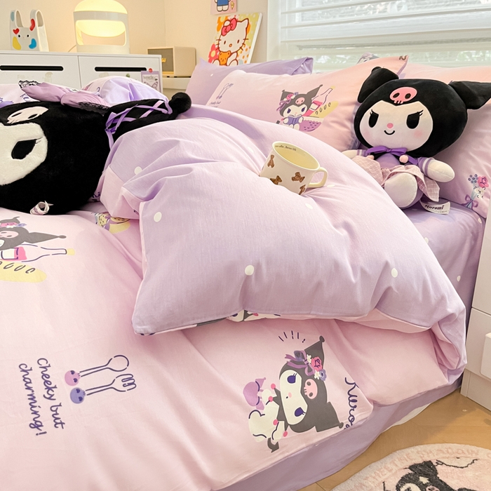 91家纺网 家纺一手货源 找家纺 暮思家居 2025新款正版授权三丽鸥全棉纯棉四件套系列-第三批 梦幻库洛米