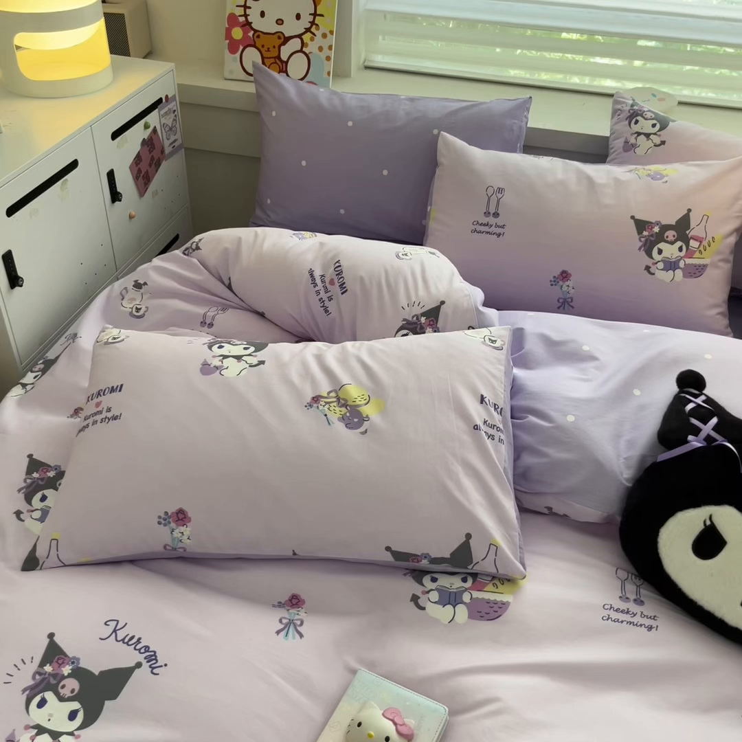 91家纺网 家纺一手货源 找家纺 暮思家居 2025新款正版授权三丽鸥全棉纯棉四件套系列-第三批 梦幻库洛米