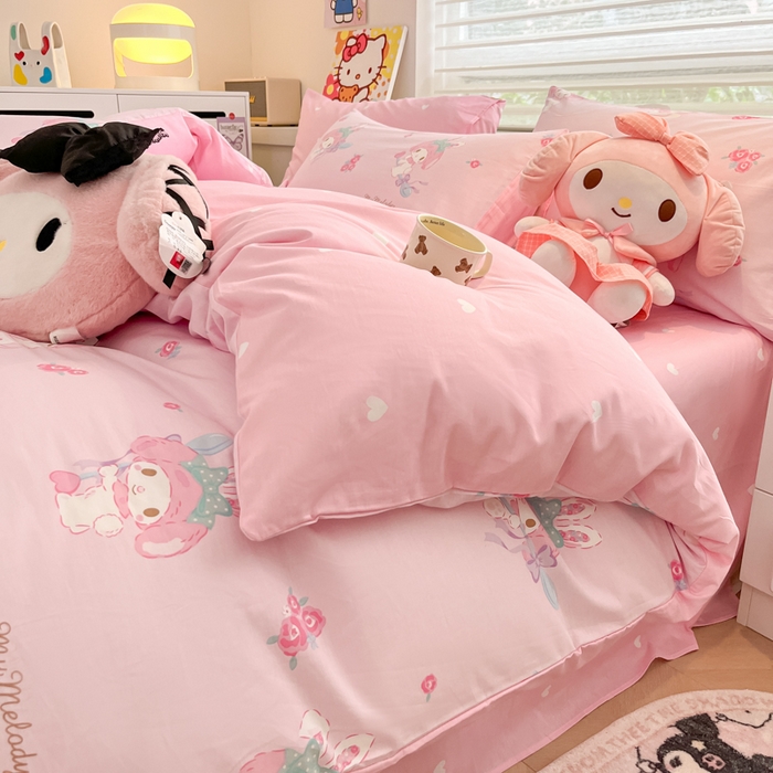 91家纺网 家纺一手货源 找家纺 暮思家居 2025新款正版授权三丽鸥全棉纯棉四件套系列-第三批 魔法美乐蒂