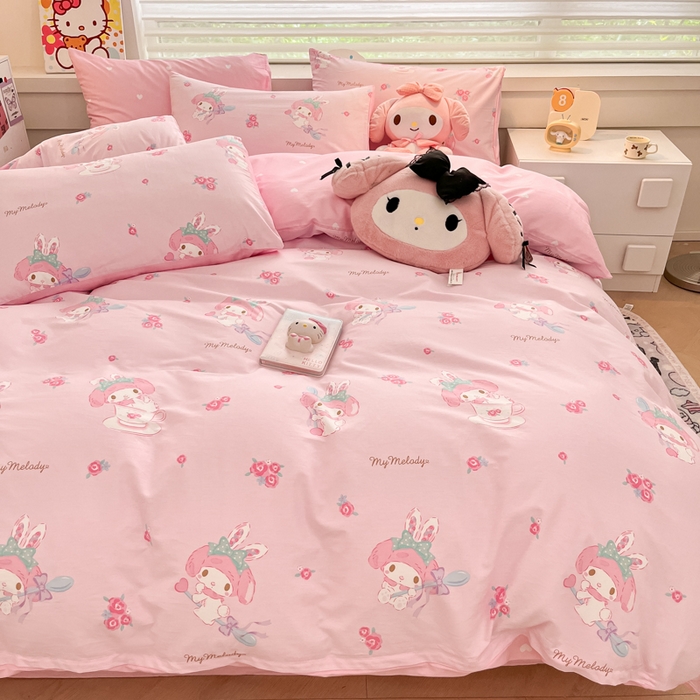 91家纺网 家纺一手货源 找家纺 暮思家居 2025新款正版授权三丽鸥全棉纯棉四件套系列-第三批 魔法美乐蒂