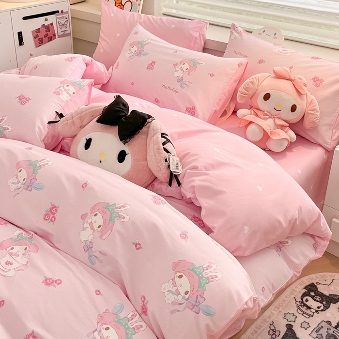 91家纺网 家纺一手货源 找家纺 暮思家居 2025新款正版授权三丽鸥全棉纯棉四件套系列-第三批 魔法美乐蒂