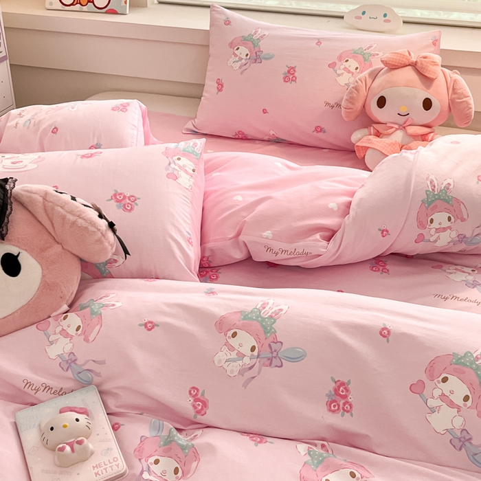 91家纺网 家纺一手货源 找家纺 暮思家居 2025新款正版授权三丽鸥全棉纯棉四件套系列-第三批 魔法美乐蒂