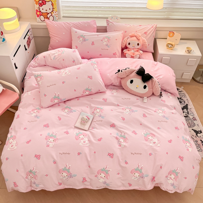 91家纺网 家纺一手货源 找家纺 暮思家居 2025新款正版授权三丽鸥全棉纯棉四件套系列-第三批 魔法美乐蒂