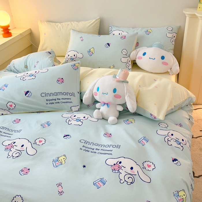 91家纺网 家纺一手货源 找家纺 暮思家居 2025新款正版授权三丽鸥全棉纯棉四件套系列-第三批 奶牛大耳狗