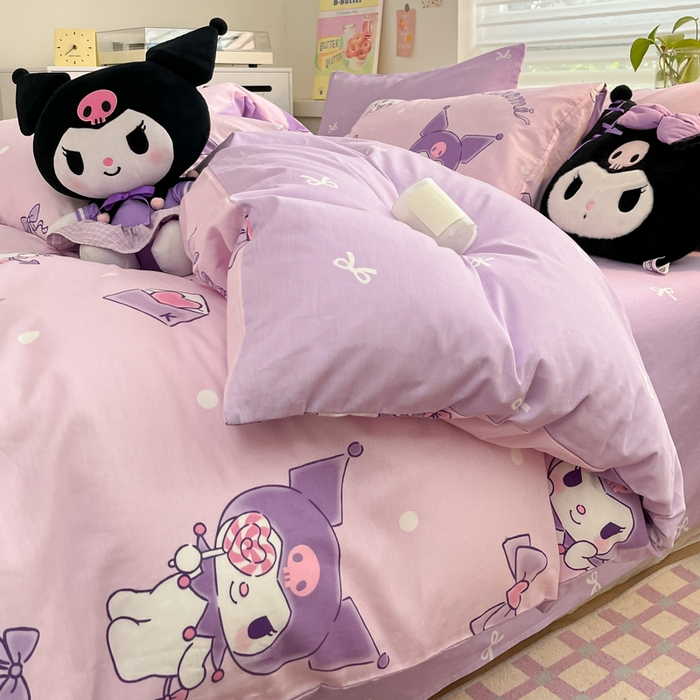 91家纺网 家纺一手货源 找家纺 暮思家居 2025新款正版授权三丽鸥全棉纯棉四件套系列-第三批 气球库洛米