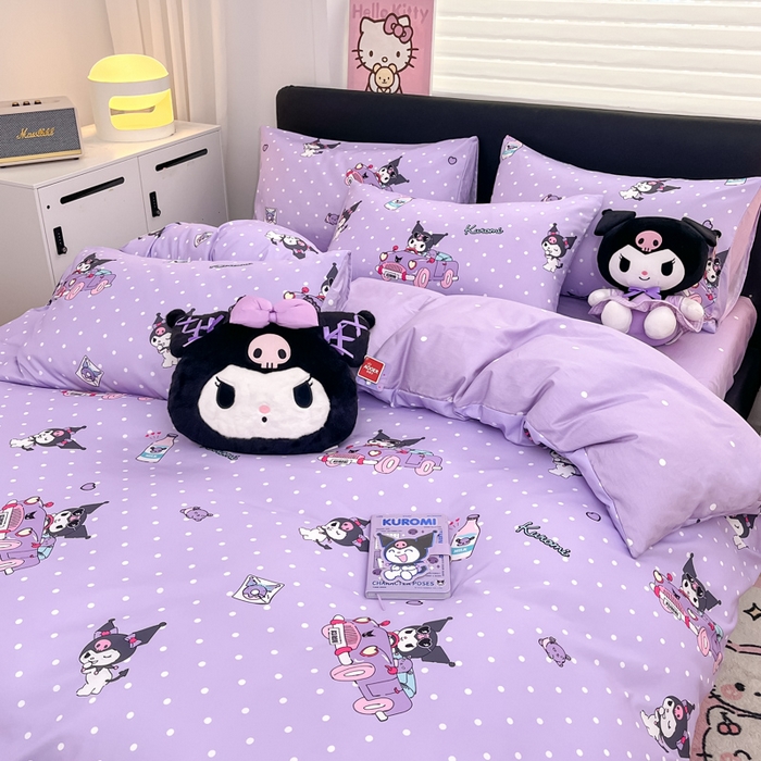 91家纺网 家纺一手货源 找家纺 暮思家居 2025新款正版授权三丽鸥全棉纯棉四件套系列-第三批 汽车库洛米