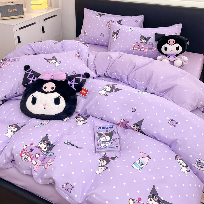 91家纺网 家纺一手货源 找家纺 暮思家居 2025新款正版授权三丽鸥全棉纯棉四件套系列-第三批 汽车库洛米