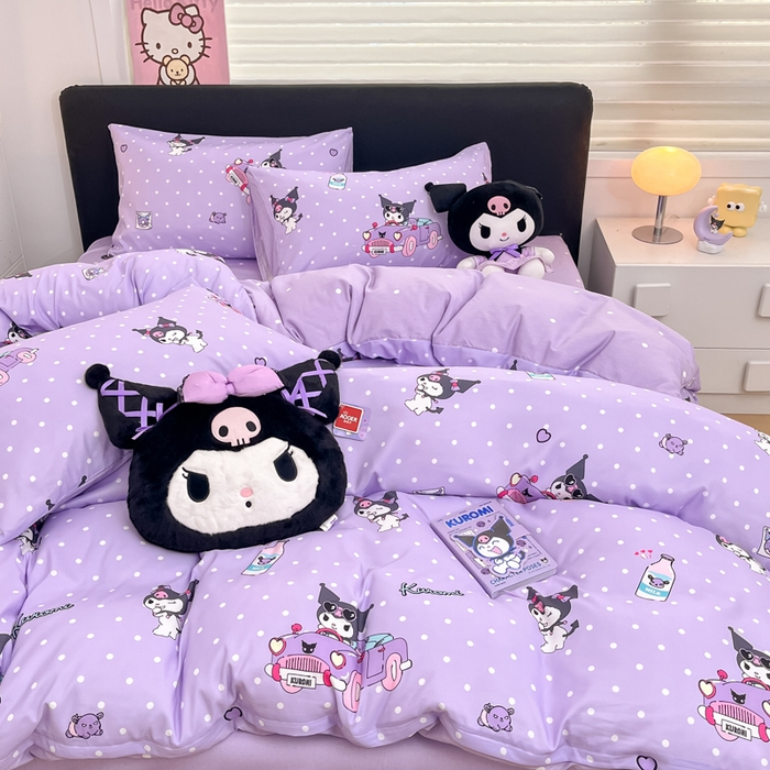 91家纺网 家纺一手货源 找家纺 暮思家居 2025新款正版授权三丽鸥全棉纯棉四件套系列-第三批 汽车库洛米