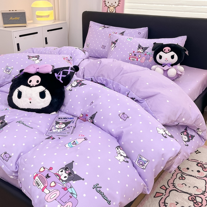 91家纺网 家纺一手货源 找家纺 暮思家居 2025新款正版授权三丽鸥全棉纯棉四件套系列-第三批 汽车库洛米