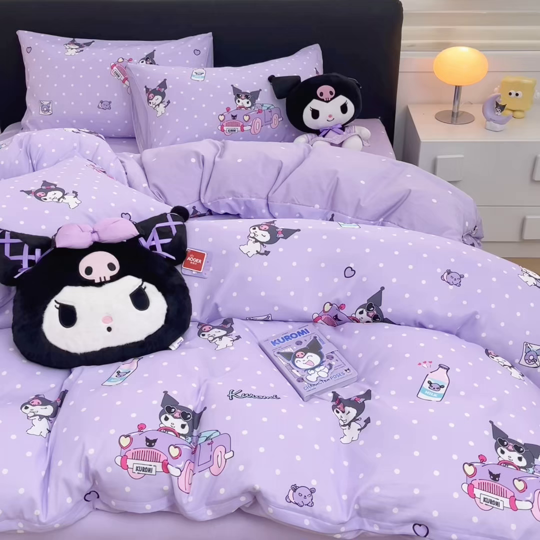 91家纺网 家纺一手货源 找家纺 暮思家居 2025新款正版授权三丽鸥全棉纯棉四件套系列-第三批 汽车库洛米