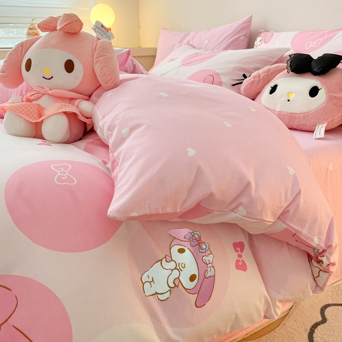 91家纺网 家纺一手货源 找家纺 暮思家居 2025新款正版授权三丽鸥全棉纯棉四件套系列-第三批 圈圈美乐蒂