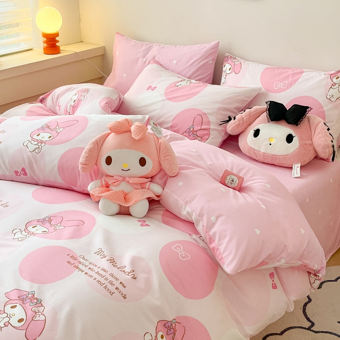 91家纺网 家纺一手货源 找家纺 暮思家居 2025新款正版授权三丽鸥全棉纯棉四件套系列-第三批 圈圈美乐蒂