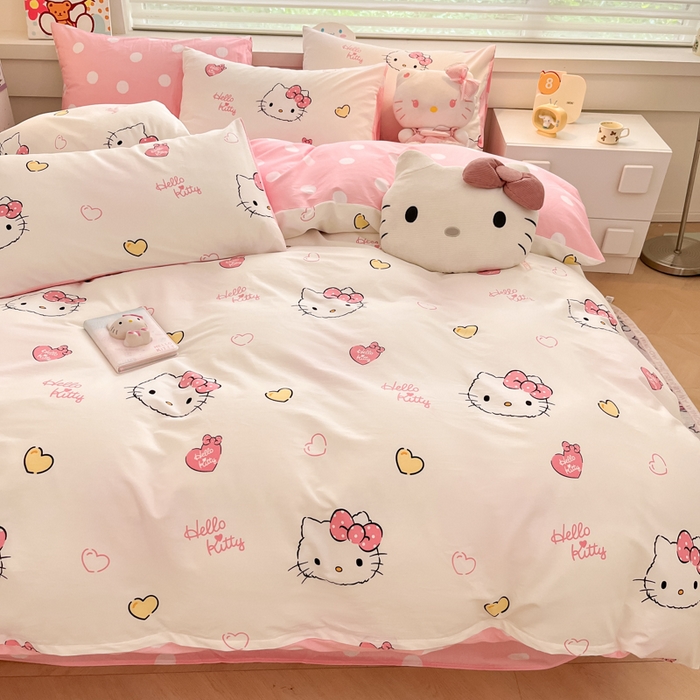 91家纺网 家纺一手货源 找家纺 暮思家居 2025新款正版授权三丽鸥全棉纯棉四件套系列-第三批 少女凯蒂