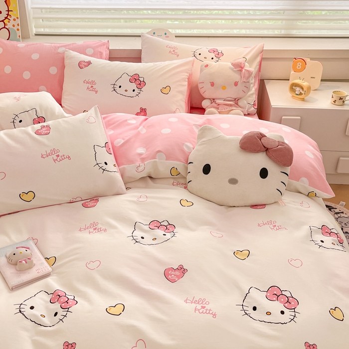 91家纺网 家纺一手货源 找家纺 暮思家居 2025新款正版授权三丽鸥全棉纯棉四件套系列-第三批 少女凯蒂