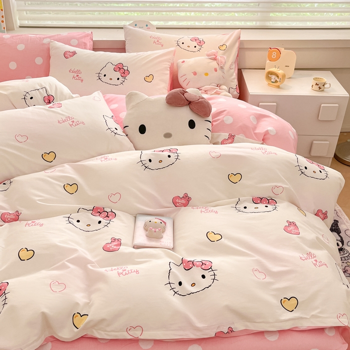 91家纺网 家纺一手货源 找家纺 暮思家居 2025新款正版授权三丽鸥全棉纯棉四件套系列-第三批 少女凯蒂