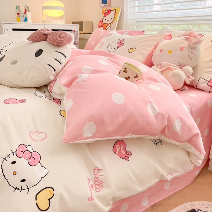 91家纺网 家纺一手货源 找家纺 暮思家居 2025新款正版授权三丽鸥全棉纯棉四件套系列-第三批 少女凯蒂