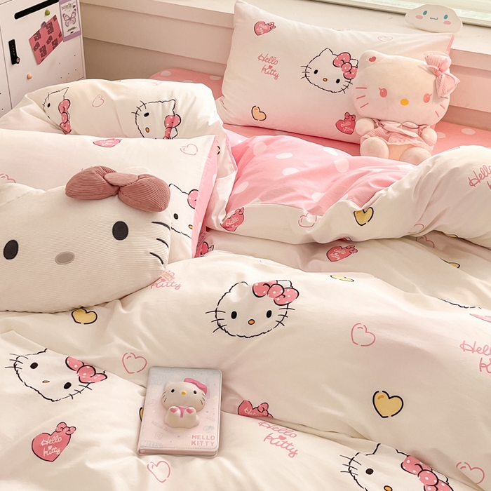 91家纺网 家纺一手货源 找家纺 暮思家居 2025新款正版授权三丽鸥全棉纯棉四件套系列-第三批 少女凯蒂