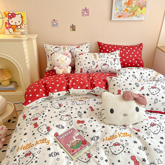 91家纺网 家纺一手货源 找家纺 暮思家居 2025新款正版授权三丽鸥全棉纯棉四件套系列-第三批 糖果KT