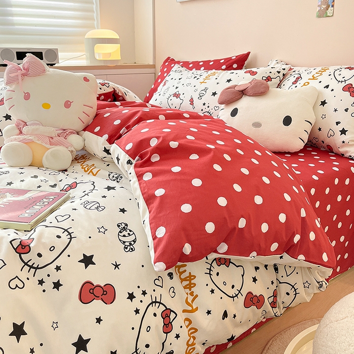 91家纺网 家纺一手货源 找家纺 暮思家居 2025新款正版授权三丽鸥全棉纯棉四件套系列-第三批 糖果KT