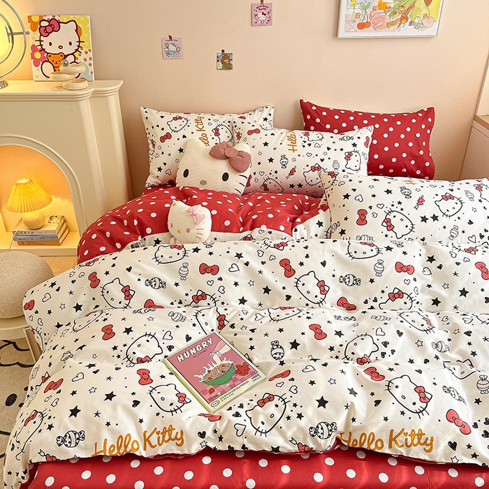 91家纺网 家纺一手货源 找家纺 暮思家居 2025新款正版授权三丽鸥全棉纯棉四件套系列-第三批 糖果KT