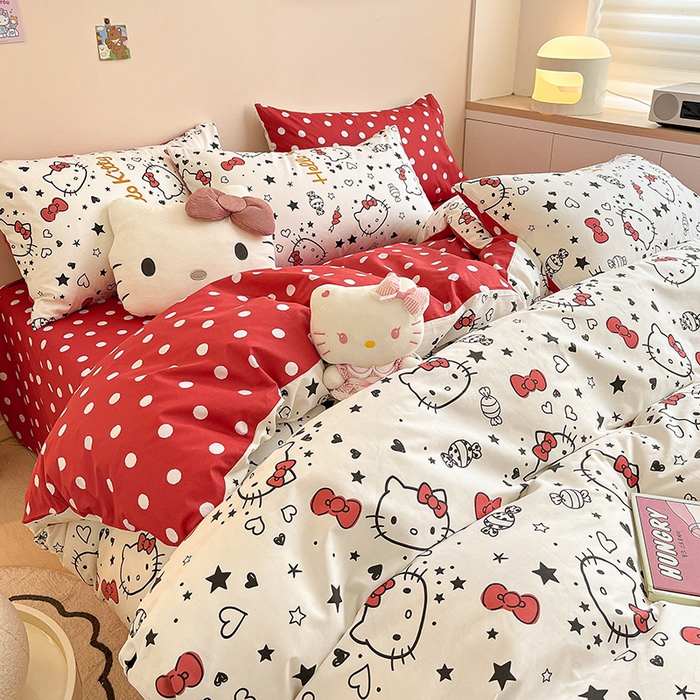 91家纺网 家纺一手货源 找家纺 暮思家居 2025新款正版授权三丽鸥全棉纯棉四件套系列-第三批 糖果KT