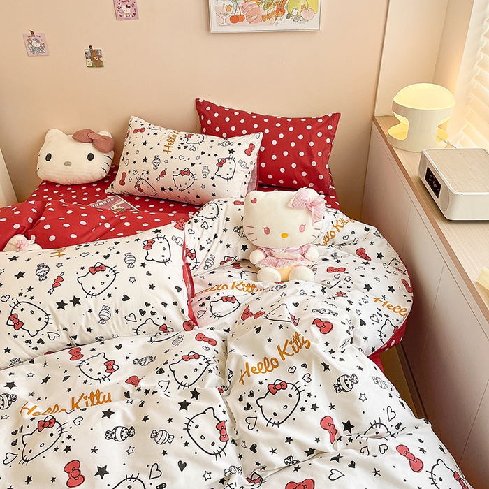 91家纺网 家纺一手货源 找家纺 暮思家居 2025新款正版授权三丽鸥全棉纯棉四件套系列-第三批 糖果KT