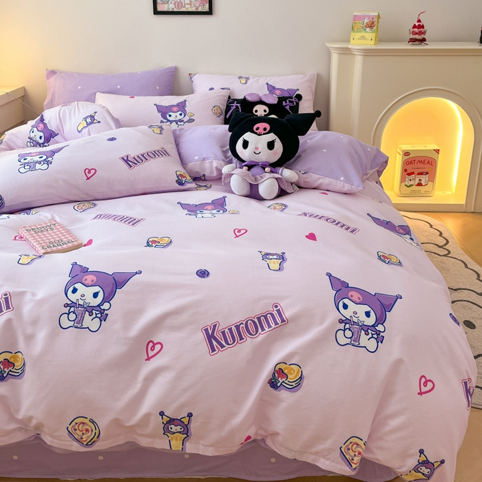 91家纺网 家纺一手货源 找家纺 暮思家居 2025新款正版授权三丽鸥全棉纯棉四件套系列-第三批 甜甜库洛米