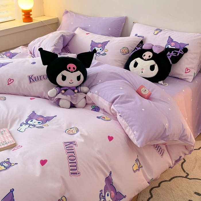 91家纺网 家纺一手货源 找家纺 暮思家居 2025新款正版授权三丽鸥全棉纯棉四件套系列-第三批 甜甜库洛米