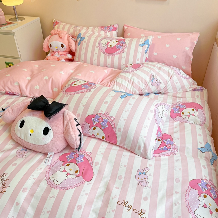 91家纺网 家纺一手货源 找家纺 暮思家居 2025新款正版授权三丽鸥全棉纯棉四件套系列-第三批 甜心美乐蒂