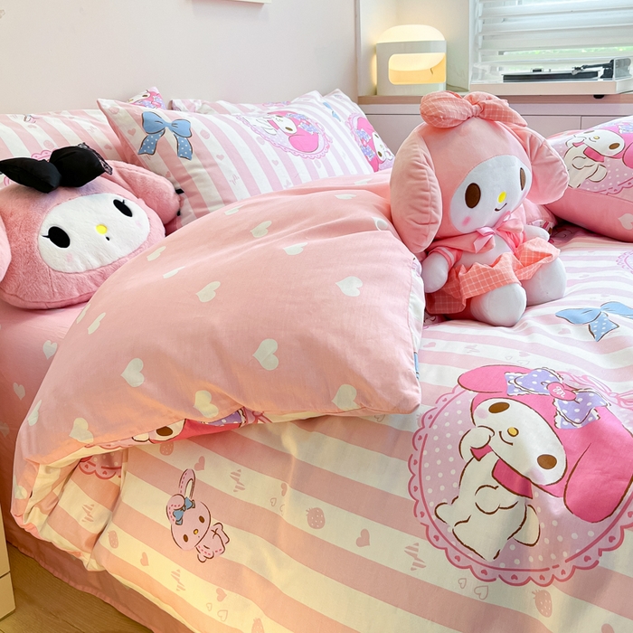 91家纺网 家纺一手货源 找家纺 暮思家居 2025新款正版授权三丽鸥全棉纯棉四件套系列-第三批 甜心美乐蒂