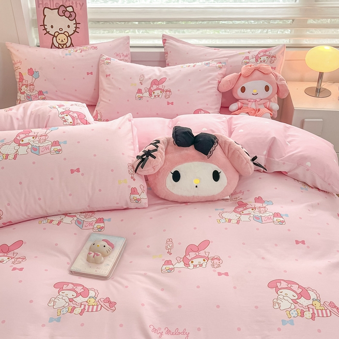 91家纺网 家纺一手货源 找家纺 暮思家居 2025新款正版授权三丽鸥全棉纯棉四件套系列-第三批 童趣美乐蒂