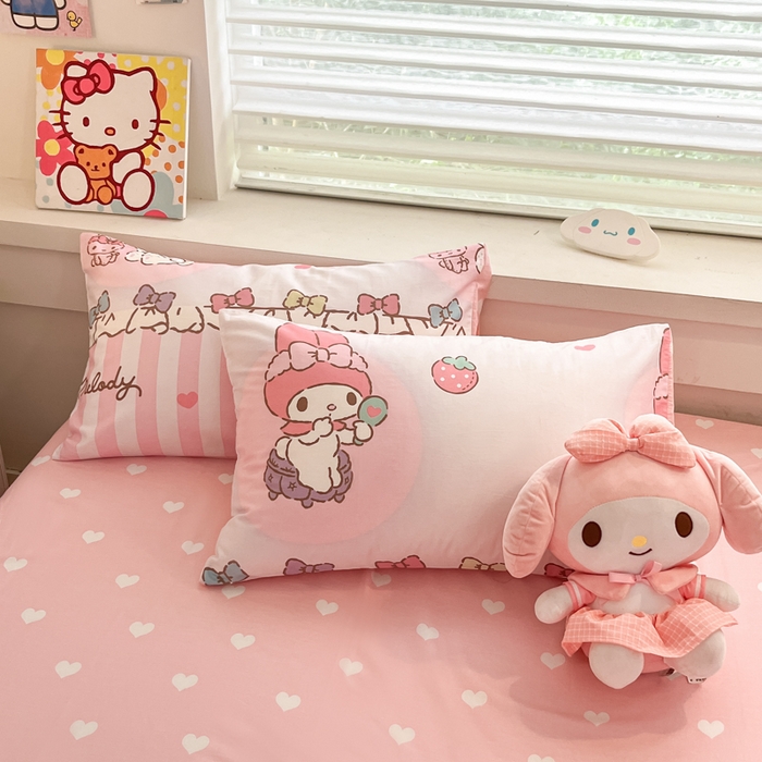 91家纺网 家纺一手货源 找家纺 暮思家居 2025新款正版授权三丽鸥全棉纯棉四件套系列-第三批 洋娃娃美乐蒂