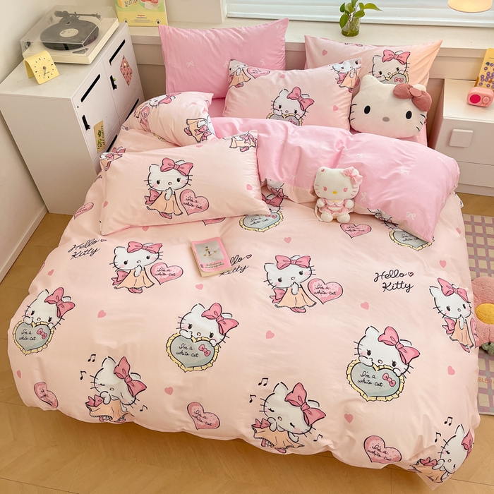 91家纺网 家纺一手货源 找家纺 暮思家居 2025新款正版授权三丽鸥全棉纯棉四件套系列-第三批 音乐KT