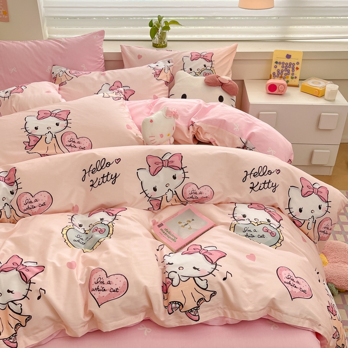 91家纺网 家纺一手货源 找家纺 暮思家居 2025新款正版授权三丽鸥全棉纯棉四件套系列-第三批 音乐KT