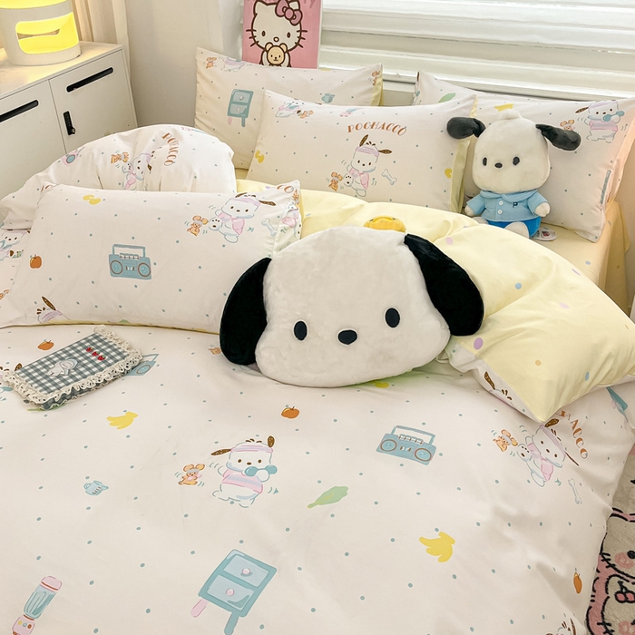 91家纺网 家纺一手货源 找家纺 暮思家居 2025新款正版授权三丽鸥全棉纯棉四件套系列-第三批 运动帕恰狗