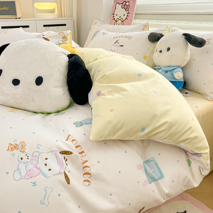 91家纺网 家纺一手货源 找家纺 暮思家居 2025新款正版授权三丽鸥全棉纯棉四件套系列-第三批 运动帕恰狗