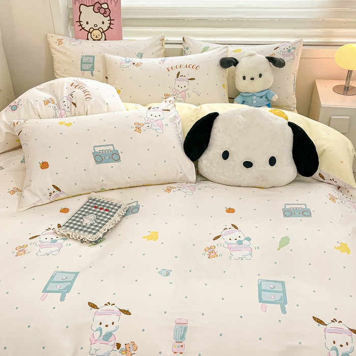 91家纺网 家纺一手货源 找家纺 暮思家居 2025新款正版授权三丽鸥全棉纯棉四件套系列-第三批 运动帕恰狗