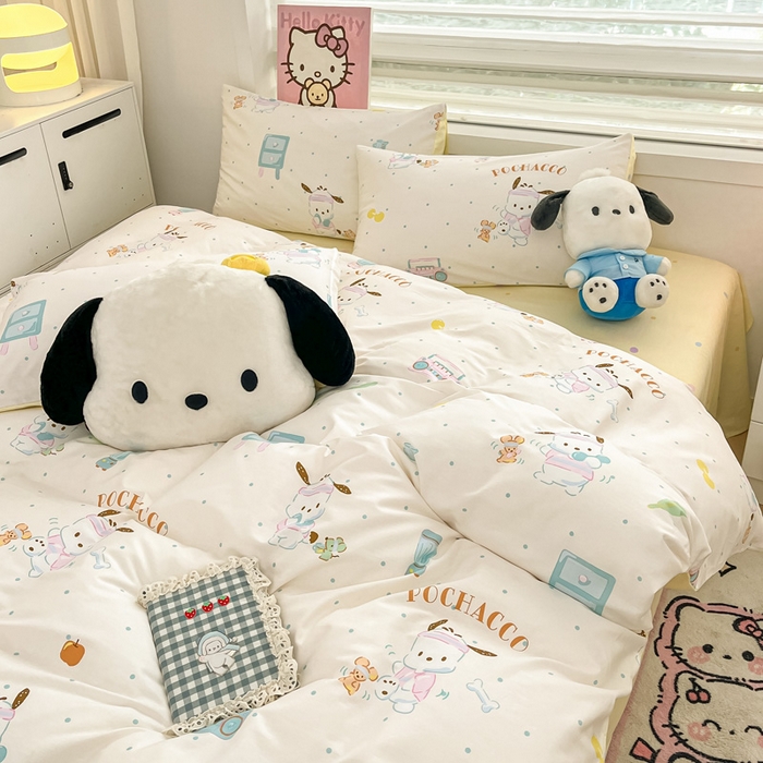 91家纺网 家纺一手货源 找家纺 暮思家居 2025新款正版授权三丽鸥全棉纯棉四件套系列-第三批 运动帕恰狗