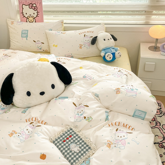 91家纺网 家纺一手货源 找家纺 暮思家居 2025新款正版授权三丽鸥全棉纯棉四件套系列-第三批 运动帕恰狗