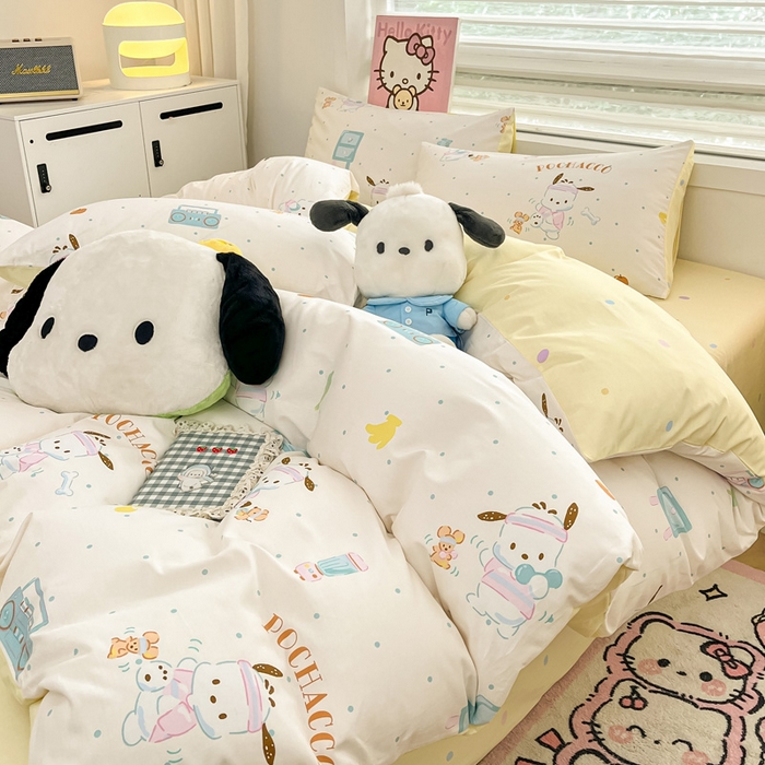 91家纺网 家纺一手货源 找家纺 暮思家居 2025新款正版授权三丽鸥全棉纯棉四件套系列-第三批 运动帕恰狗