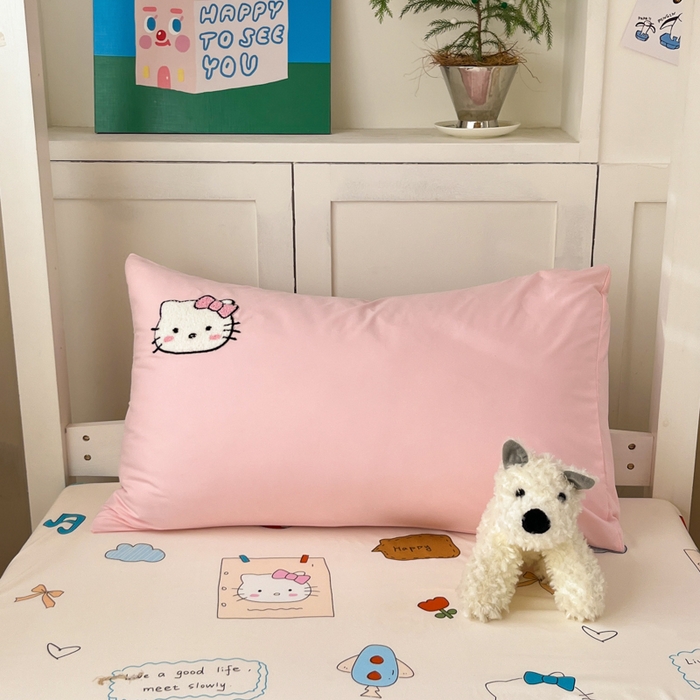 91家纺网 家纺一手货源 找家纺 （总）如一 2025新款A类卡通毛巾绣水洗云朵棉学生宿舍床三件套