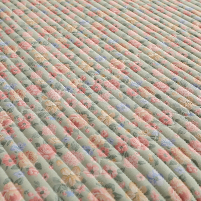 91家纺网 家纺一手货源 找家纺 美达家纺 2025新款全棉夹棉密道款床盖单品床盖床盖单件 柏林梦境-绿（可定制）